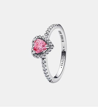 Bague Cœur Rose Surélevé - Pandora - Argenté
