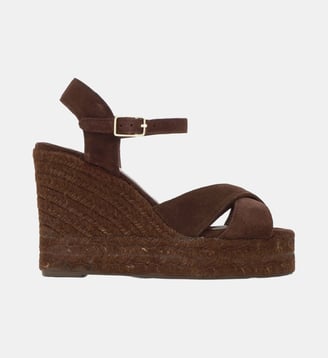 Sandales compensées en cuir BLAUDELL - Castaner - Chocolate