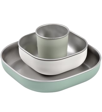 Coffret repas inox sage green - Beaba - Vert