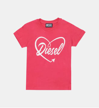 T-shirt avec logo - Diesel Kids - Rose fraise