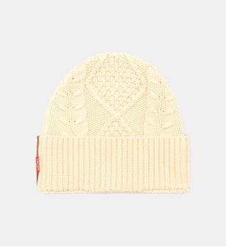 Bonnet à torsades en laine et coton - Diesel - Blanc