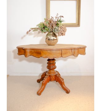 Table en bois Francine N°887- Produit chiné - Debongout - Bois foncé