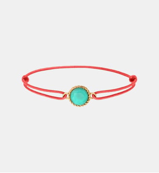 Bracelet cordon   - Louise - Satellite - Bleu turquoise
