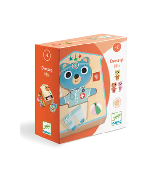 Puzzles bois - Dressup-mix - Djeco - Multicolore