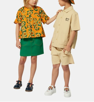 Bermuda en coton avec broderie - Kenzo Kids - Corde