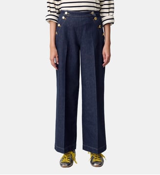 Jean large à pont - Claudie Pierlot - Bleu denim