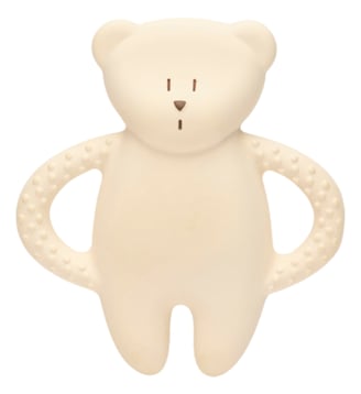 Ourson dentition caoutchouc naturel - Moonie - Blanc