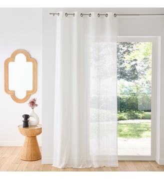 Voilage oeillets, polyester et lin, Mercy La Redoute Interieurs