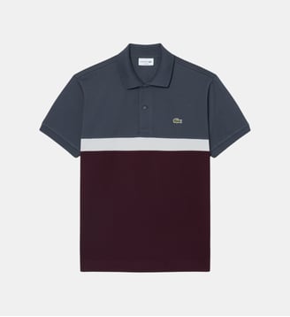 Polo Petit Piqué color-block classic fit - Lacoste - Gris foncé et marron