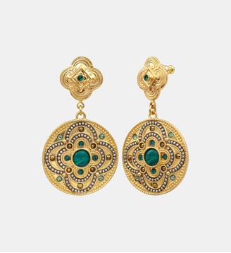 Boucles d'oreilles tiges percées   - Positano - Satellite - Vert