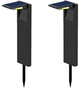 Balise solaire Lot de 2 balises solaires à planter LED - Lumisky - Noir