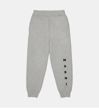 Pantalon de jogging en polaire avec logo - Marni - Inox gris mélangé