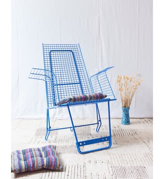 Fauteuil industriel bleu Jakob N°904- Produit chiné - Debongout - Bleu