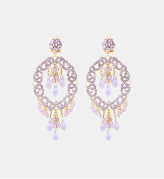 Boucles d'oreilles pendantes tiges percées   - Chiara - Satellite - Violet