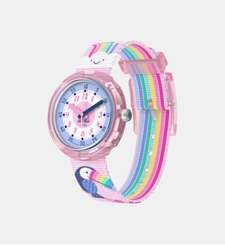 Montre Island greetings Rose, Bleu clair FPNP185 - Flik Flak - Rose