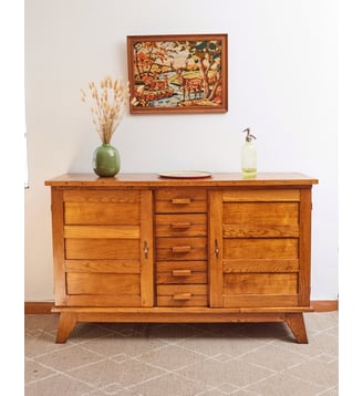 Buffet en bois massif Gilbert N°1457- Produit chiné - Debongout - Bois clair