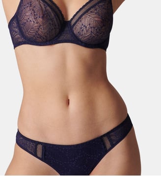 Slip Comète à dentelle - Simone Pérèle - Bleu