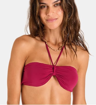 Haut de maillot bandeau Prio - Banana Moon - Bordeaux