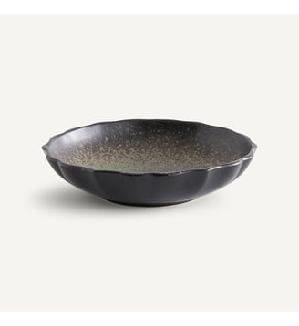 Lot 4 assiettes creuses en grès émaillé - AM.PM - Noir