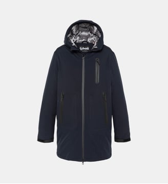 Parka technique longue à capuche - Schott - Bleu marine