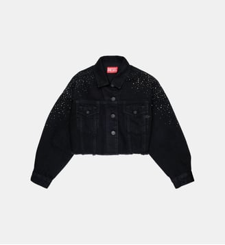 Veste en denim avec applications - Diesel Kids - Denim noir