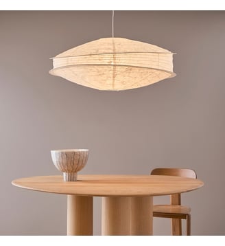 Suspension en papier texturé, diamètre 91 cm - AM.PM - Blanc