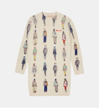 Robe à motif avec logo - Marni - Blanc
