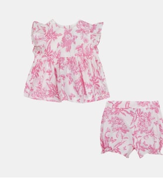 Ensemble court -  coton imprimé inspiration toile de jouy - Tartine Et Chocolat - Rose
