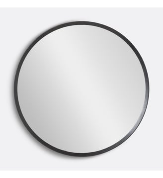 Miroir rond en chêne massif noir, Ø100 cm - AM.PM - Noir