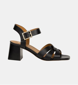 Sandales à Talon Esther Cuir d Agneau - Bobbies - Noir
