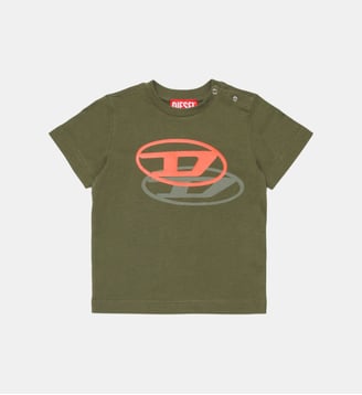T-shirt avec logo Oval D dynamique - Diesel Kids - Kaki