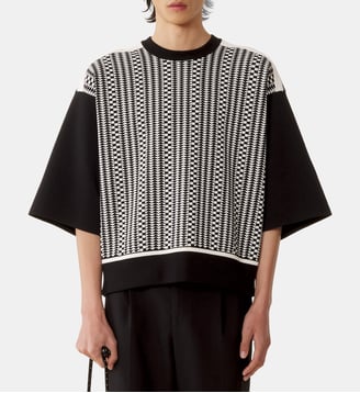 T-Shirt Ample En Jacquard De Soie Et Coton - Lanvin - Gris