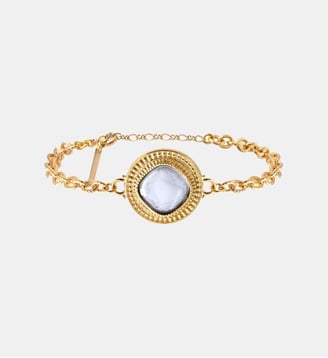Bracelet chaîne ajustable   - Louise - Satellite - Blanc