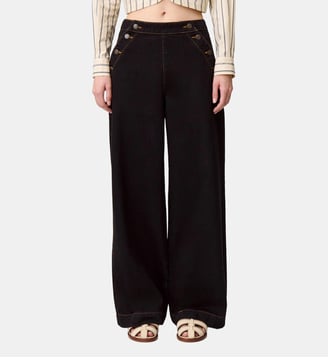 Jean à pont denim noir - Claudie Pierlot - Noir