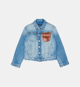 Veste en denim avec logo imprimé - Dsquared2 - Denim bleu