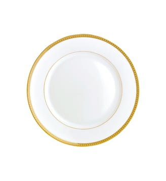 Assiette à pain en porcelaine finition or - MALMAISON - Christofle - Blanc