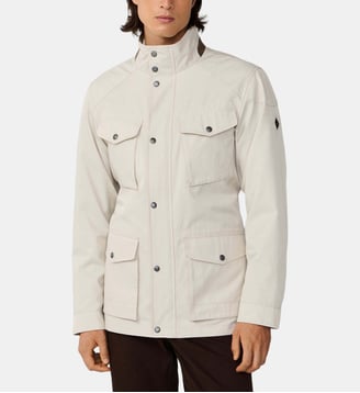 Pull droit en maille fine - Hackett London - Beige et blanc