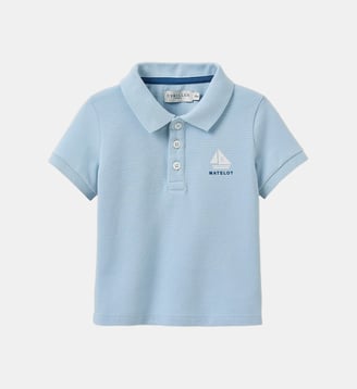 Polo maille piquée  - Coton biologique - Cyrillus - Bleu pastel