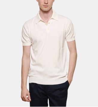 Polo en maille de coton Ecru - Atelier Privé - Multicolore