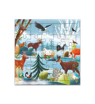 Carte Puzzle Animaux Des Montagnes - Cartesdart - Multicolore