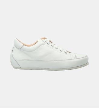 Basket rotonda - cuir lisse - Manfield - Blanc