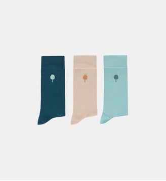 Chaussettes SOCKS x3 - Faguo - Écru et lichen