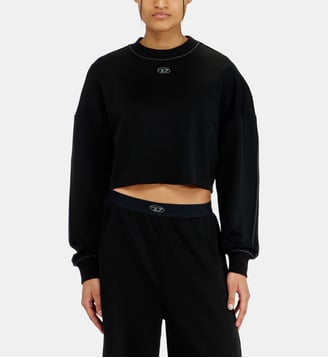 Crop top en scuba stretch léger - Diesel - Noir