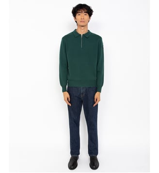 Pull polo Pldamon2 zip - Schott - Vert forêt