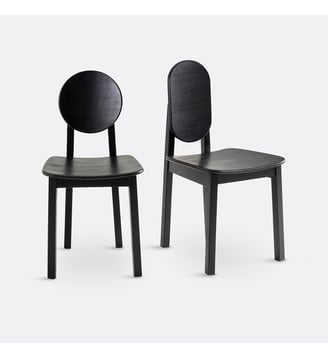 Lot de 2 chaises frêne - La Redoute Interieurs - Noir