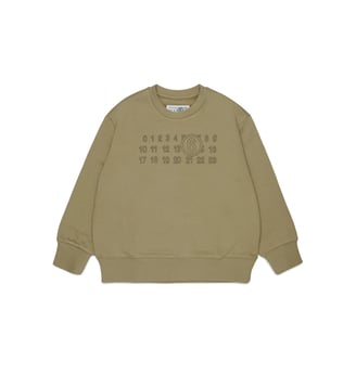 Sweat-shirt col rond avec logo - MM6 Maison Margiela - Vert olive foncé
