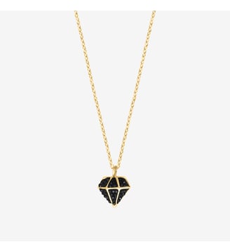 Collier doré jet diams - casino - Caroline Najman - Noir