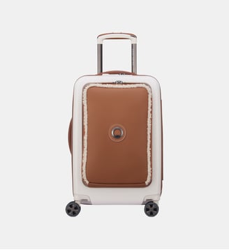 Valise cabine extensible 4R 55 cm - Delsey Paris - Écru et marron
