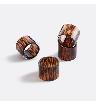 Lot de 4 ronds de serviette en verre - La Redoute Interieurs - Marron