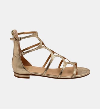 Spartiate madeline - cuir imprimé façon animalier - Colisée Paris - Métallisé